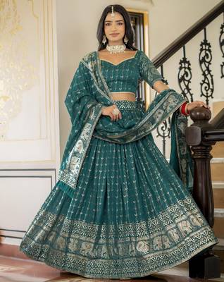 Designer Foil Printed Lehenga Choli Set  1