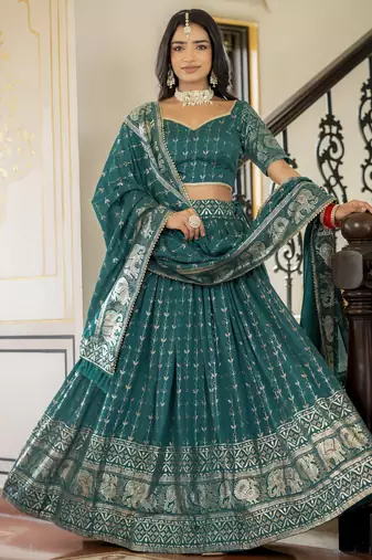 Designer Foil Printed Lehenga Choli Set 