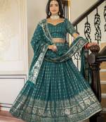 Designer Foil Printed Lehenga Choli Set 