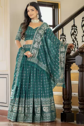 Designer Foil Printed Lehenga Choli Set 