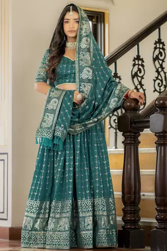 Designer Foil Printed Lehenga Choli Set 