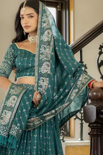Designer Foil Printed Lehenga Choli Set 