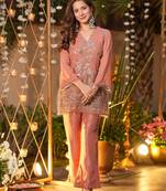 Women Ethnic Motifs Embroidered Regular Thread Work Kurta with Trousers