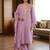  purple embroidered v-neck unstitched dress material with shimmer dupatta