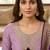  lilac & dark purple embroidered unstitched dress material with banarasi dupatta