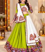 Purple Color Kutch Work Lehenga With Kutch Work Blouse For Navratri