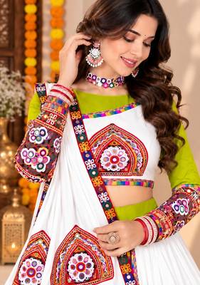 Purple Color Kutch Work Lehenga With Kutch Work Blouse For Navratri 3