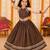 Premium roman silk brown girls lehenga choli for navratri