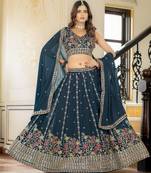 Rama Georgette Embroideried Lehenga Choli Set 