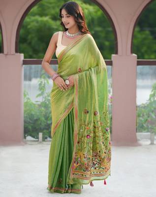 aaru space silk blend with thread hand embroidery 1
