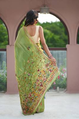 aaru space silk blend with thread hand embroidery 3