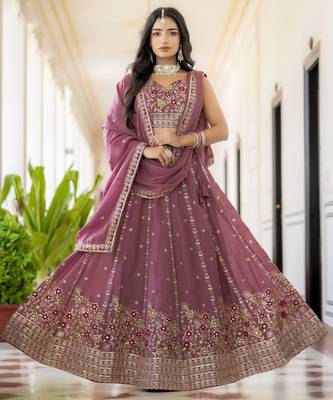 Designer Georgette Embroideried Lehenga Choli Set  1