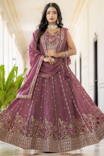 Designer Georgette Embroideried Lehenga Choli Set 