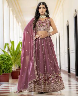 Designer Georgette Embroideried Lehenga Choli Set  2