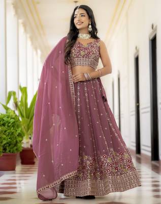 Designer Georgette Embroideried Lehenga Choli Set  3