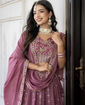 Designer Georgette Embroideried Lehenga Choli Set  4