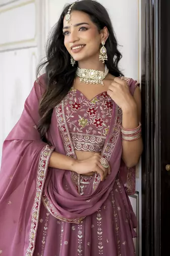 Designer Georgette Embroideried Lehenga Choli Set 
