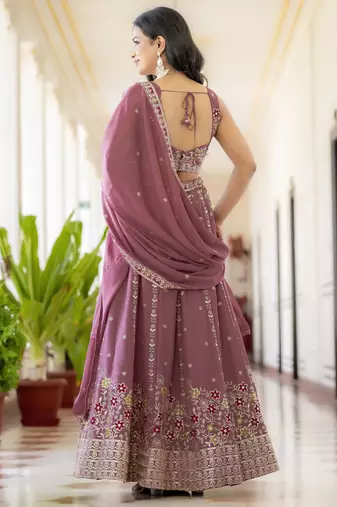 Designer Georgette Embroideried Lehenga Choli Set 