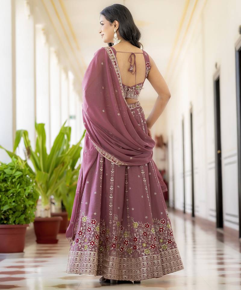 Designer Georgette Embroideried Lehenga Choli Set 