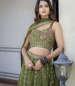 Designer Georgette Embroidered Lehenga Choli Set 