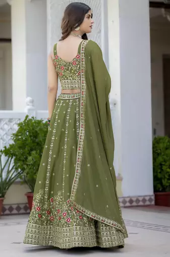 Designer Georgette Embroidered Lehenga Choli Set 
