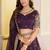 Wine Crunchy Silk Embroidered Lehenga Choli Set 