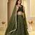 Olive Crunchy Silk Embroidered Lehenga Choli Set 