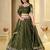 Olive Crunchy Silk Embroidered Lehenga Choli Set 