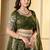 Olive Crunchy Silk Embroidered Lehenga Choli Set 