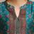 Teal floral printed cfloraleri silk kurta trouser dupatta set