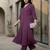 Mauve floral printed viscose rayon tunic trouser set