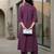 Mauve floral printed viscose rayon tunic trouser set