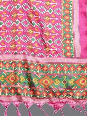 Mustard floral embroidered cotton kurta trouser dupatta set 4