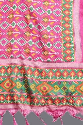 Mustard floral embroidered cotton kurta trouser dupatta set