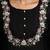 Black floral embroidered cotton kurta trouser dupatta set