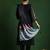Black floral embroidered cotton kurta trouser dupatta set