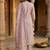 Peach floral printed cfloraleri silk kurta trouser dupatta set