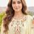 Cream floral embroidered silk blend kurta patiala dupatta set