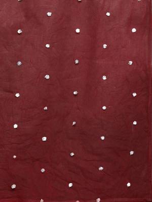 Maroon floral embroidered cfloraleri silk kurta trouser dupatta set 3
