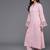 Pink floral printed silk blend kurta palazzo set