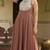 Brown floral embroidered silk blend kurta trouser set