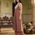 Brown floral embroidered silk blend kurta trouser set