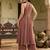 Brown floral embroidered silk blend kurta trouser set