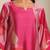 Pink floral printed cfloraleri silk kurta trouser set