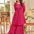 Pink floral embroidered cfloraleri cotton kurta palazzo set