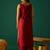 Red floral printed silk blend kurta trouser set