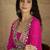 Pink floral embroidered georgette kurta trouser set