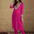 Pink floral embroidered georgette kurta trouser set