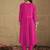 Pink floral embroidered georgette kurta trouser set
