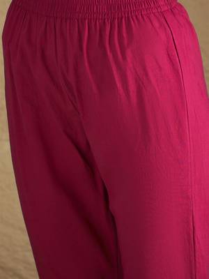 Pink floral embroidered georgette kurta trouser set 5